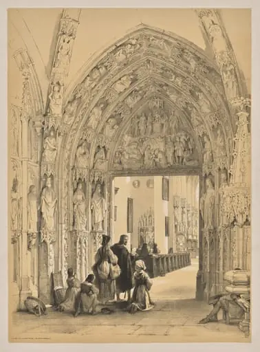 Sketches in Belgium and Germany, First Series, Porch of Frauenkirch, Nuremberg, by Louis Haghe