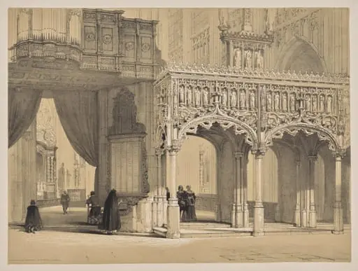 Sketches in Belgium and Germany, First Series, Screen in the Cathedral of St. Peter, Louvain, by Louis Haghe