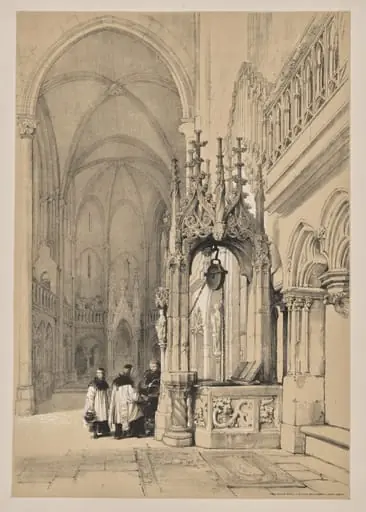 Sketches in Belgium and Germany, First Series, The Holy Well in the Cathedral of Ratisbon, by Louis Haghe