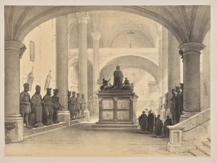 Sketches in Belgium and Germany, First Series, Tomb of Maximilian 1st, Innsbruck, by Louis Haghe, 1845