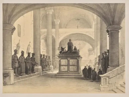 Sketches in Belgium and Germany, First Series, Tomb of Maximilian 1st, Innsbruck, by Louis Haghe