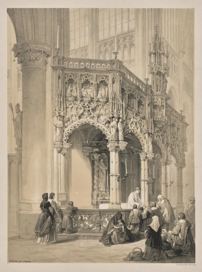 Sketches in Belgium and Germany, Second Series: No. 17 - Screens at Lierre, by Louis Haghe, 1845