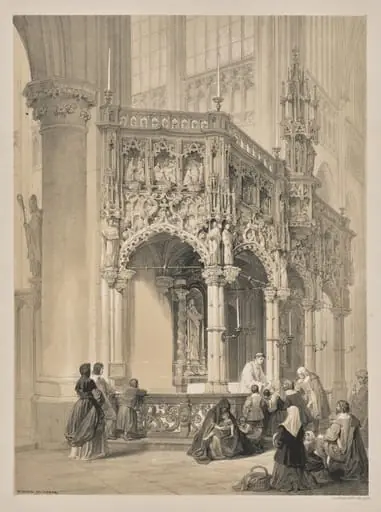 Sketches in Belgium and Germany, Second Series:  No. 17 - Screens at Lierre, by Louis Haghe