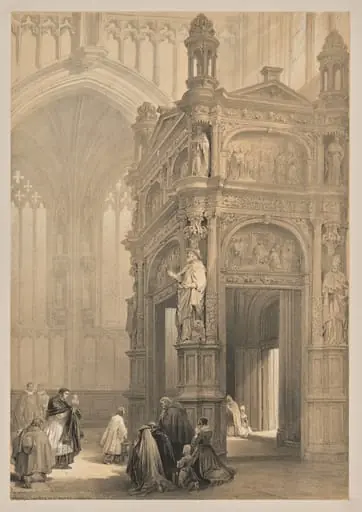 Sketches in Belgium and Germany, Second Series:  No. 20 - Portail, Church of St. Peter, Louvain, by Louis Haghe