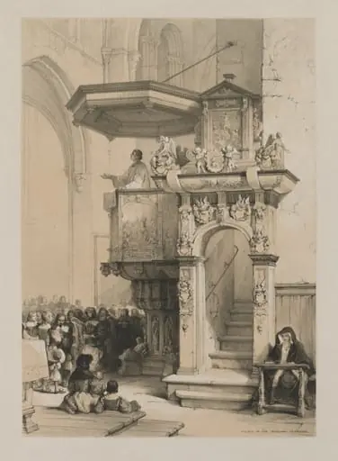 Sketches in Belgium and Germany, Volume I: Pulpit in the Cathedral of Treves, by Louis Haghe