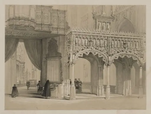 Sketches in Belgium and Germany, Volume I: Screen in the Cathedral of St. Peter, Louvain, by Louis Haghe