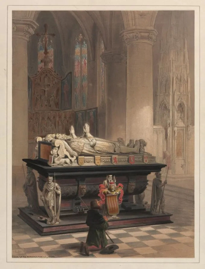 Tomb of De Merode's Family, Gheel, by Louis Haghe, 1855