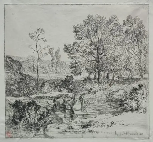 The Edge of the Forest. The Shrimp Fisherman, by Louis Hector François Allemand