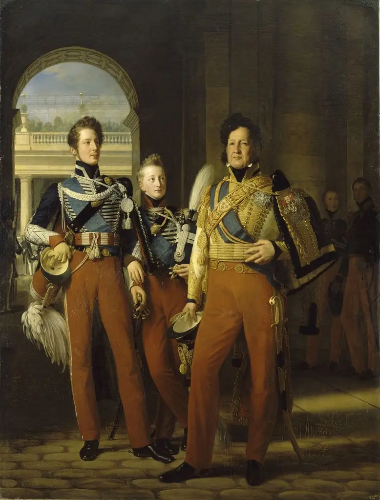 Le duc d'Orléans, les ducs de Chartres et de Nemours. 1830., by Louis Hersent