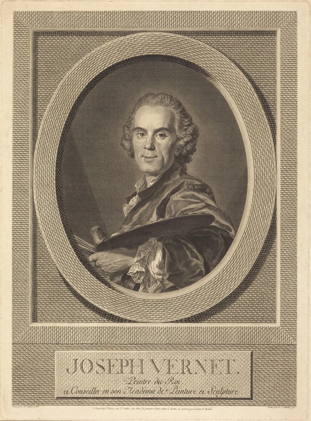 Joseph Vernet, by Louis-Jacques Cathelin, ink, 1770