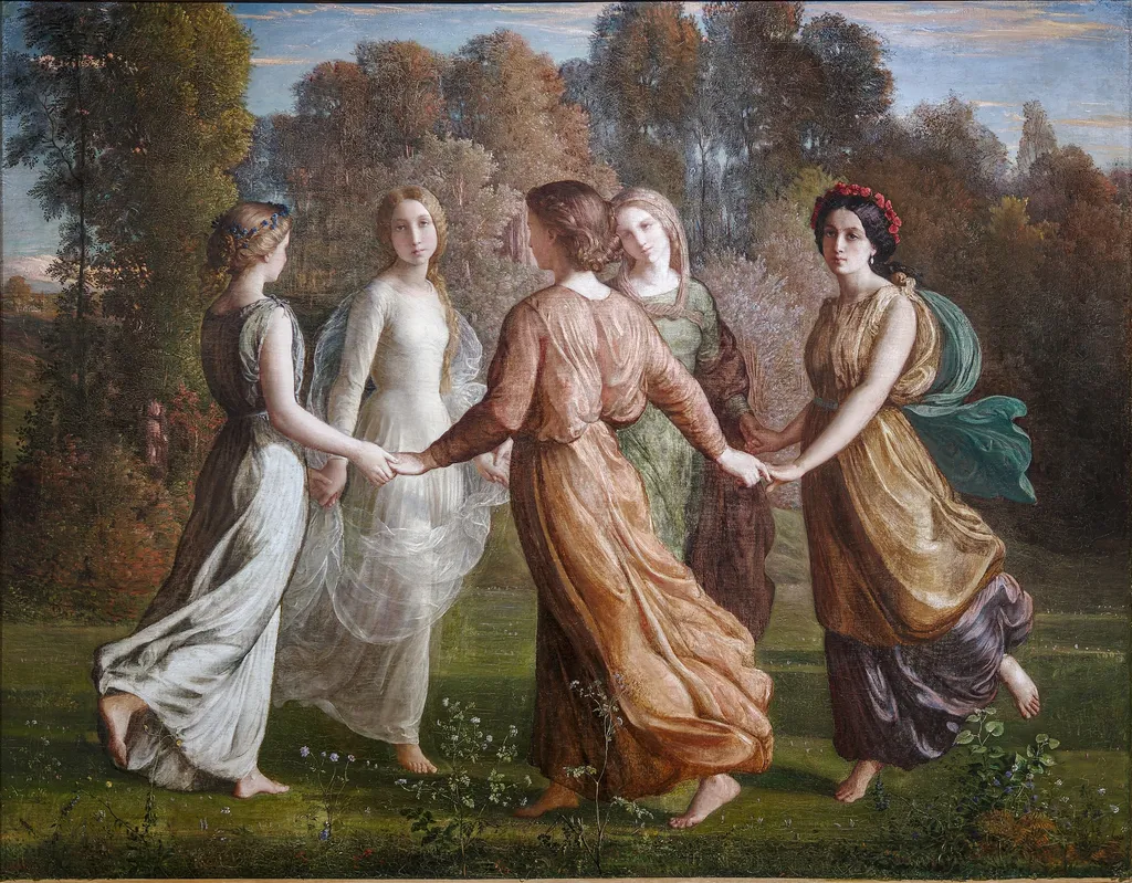 Poem of the Soul - Sunrays, by Louis Janmot, oil, 1854