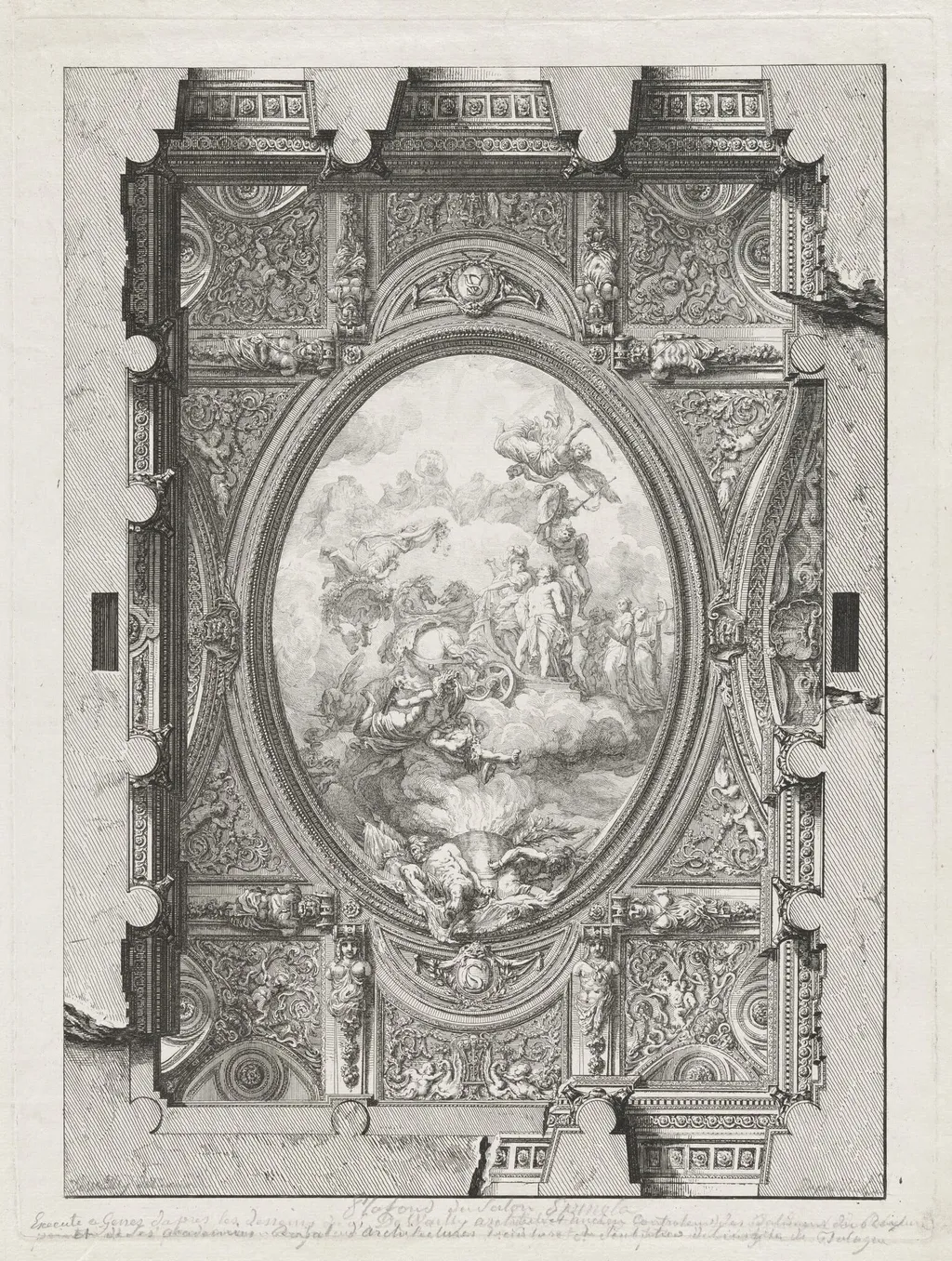 Design for the Ceiling of the Salon of the Palazzo Spinola, Genoa, by Louis Jean Desprez, ink, 1777