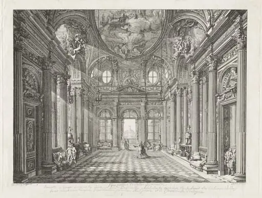 Perspectival View of the Salon of the Palazzo Spinola, Genoa, by Louis Jean Desprez