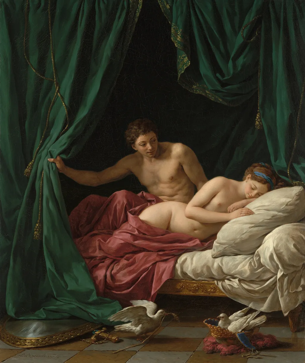 Mars and Venus, Allegory of Peace, by Louis-Jean-François Lagrenée, oil, 1770