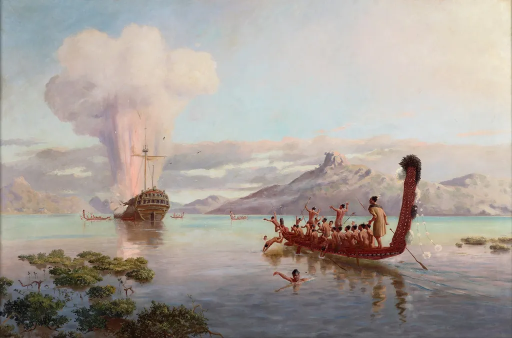 The blowing up of the Boyd, by Louis John Steele, oil, 1895