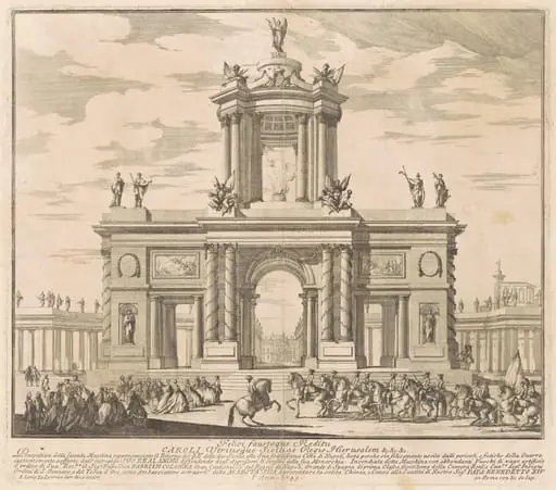 The Seconda Macchina for the Chinea of 1745: Triumphal Arch for the Return of King Charles of Bourbon to Naples, by Louis-Joseph Le Lorrain