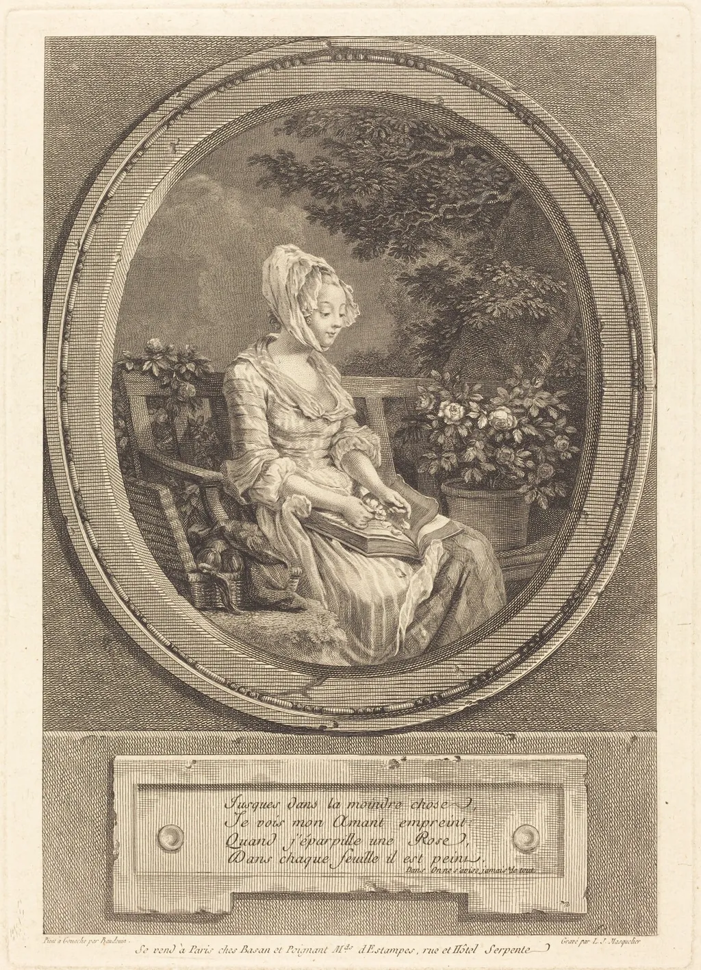 Jusques dans la moindre chose, by Louis-Joseph Masquelier, ink, 1774