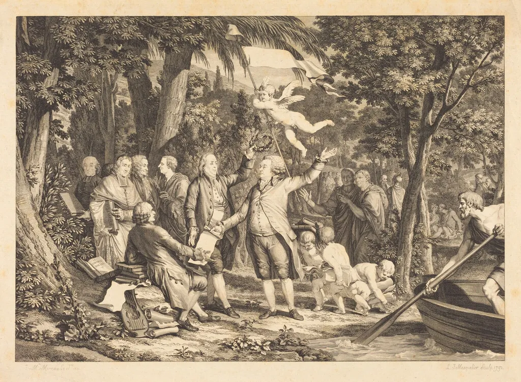 Mirabeau arrive aux Champs-Élisées, by Louis-Joseph Masquelier, ink, 1792