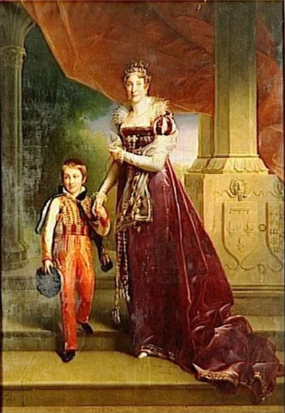Marie Amélie, Duchess of Orléans with her son the Duke of Chartres, by Louis-Joseph Noyal, oil