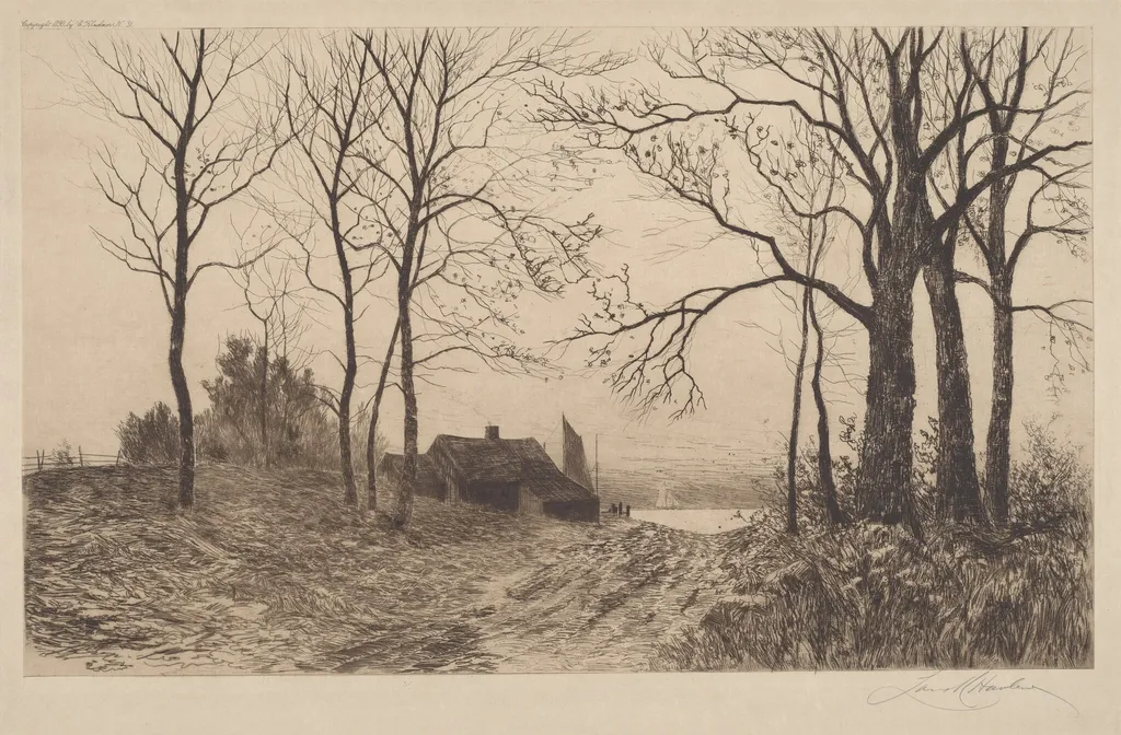 Road to the Shore, by Louis Kinney Harlow, ink, 1890