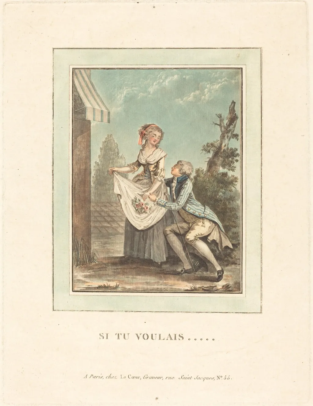 Si tu voulais, by Louis Le Coeur, ink, 1780