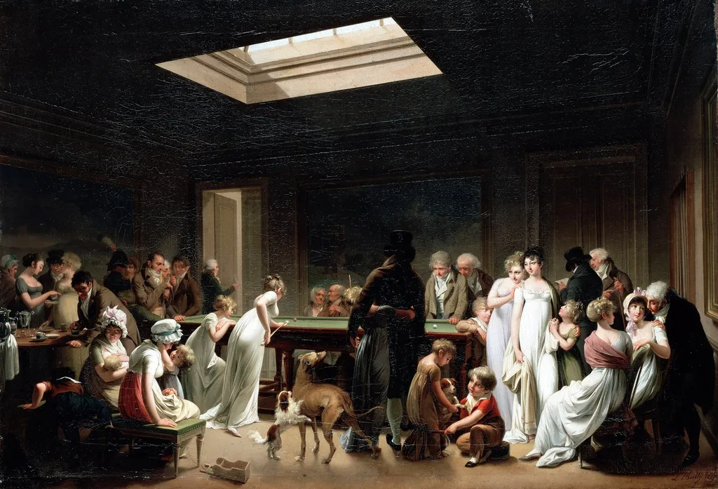 Game of Billiards, by Louis-Léopold Boilly, oil, 1807