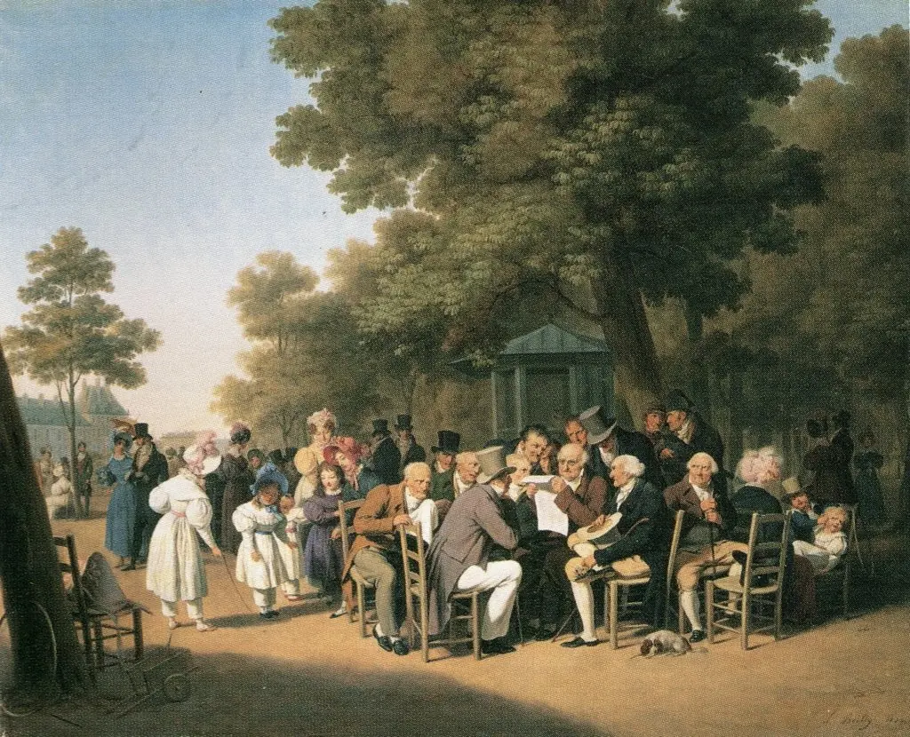 Politicians in the Tuileries Gardens, by Louis-Léopold Boilly