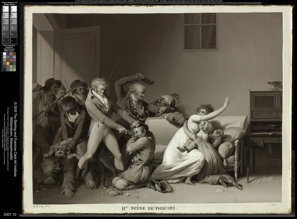 Second Scene of Burglars: The Burglars Arrested, by Louis-Léopold Boilly, oil, 1810