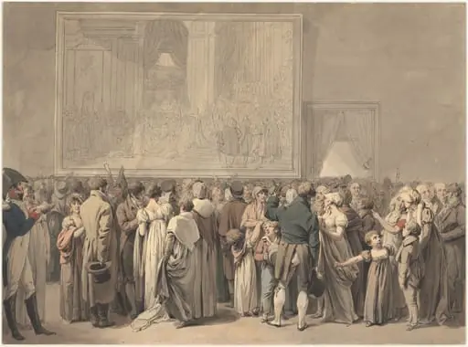 The Public in the Salon of the Louvre, Viewing the Painting of the "Sacre", by Louis-Léopold Boilly