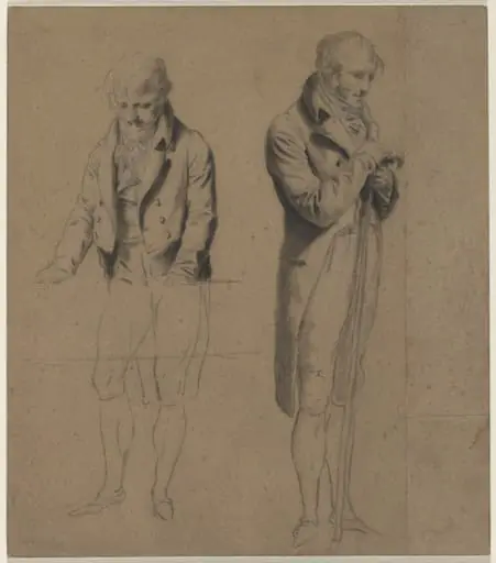 Two Standing Figures (Study for A Game of Billiards), by Louis-Léopold Boilly
