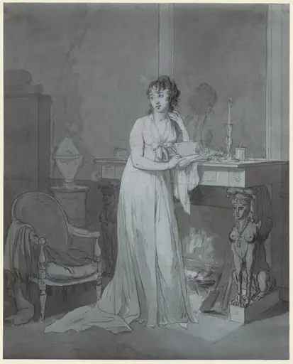 Woman in Front of a Fireplace, by Louis-Léopold Boilly