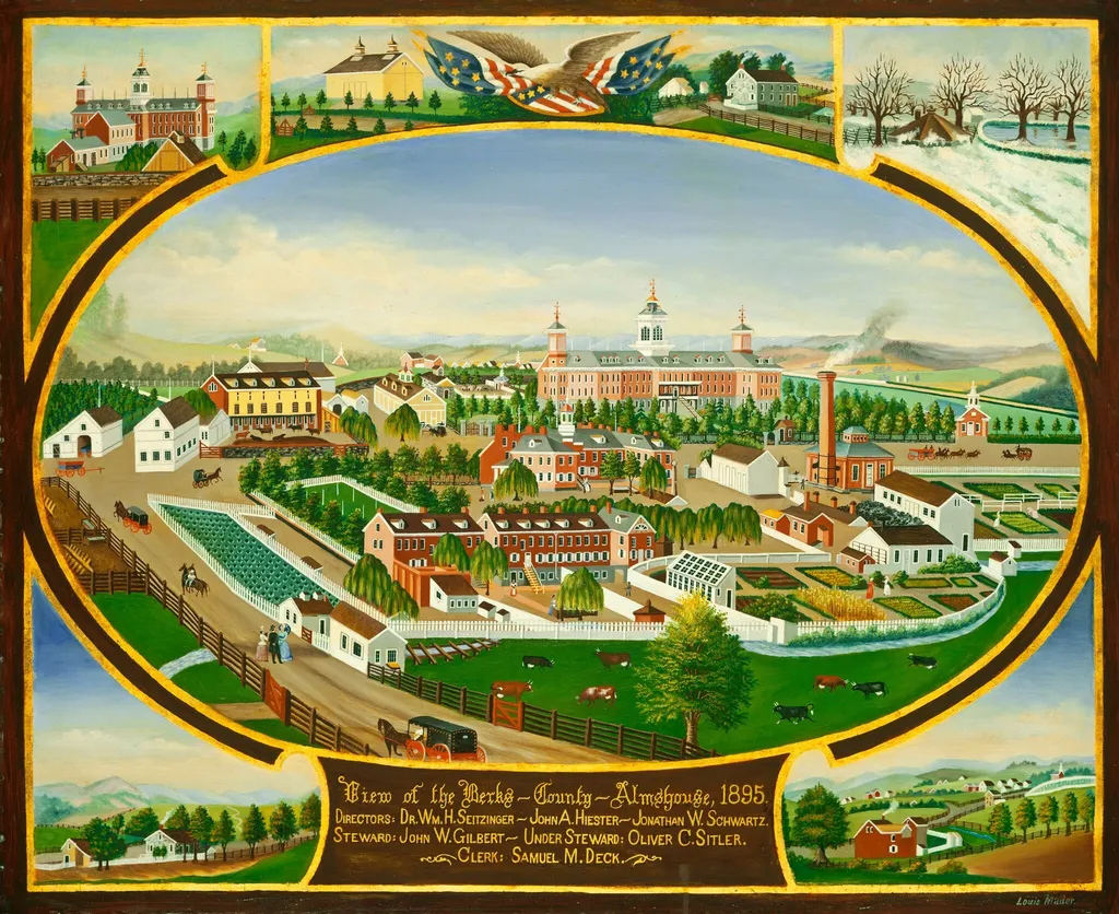 Berks County Almshouse, 1895, by Louis Mader, oil, 1895