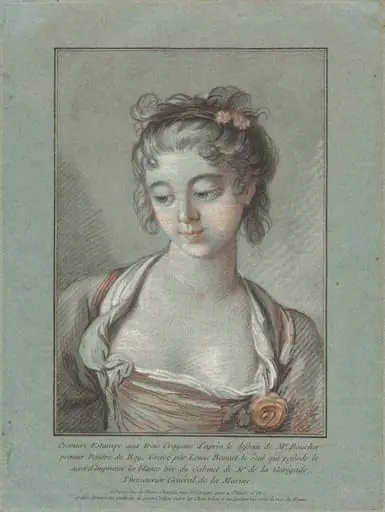Bust of a Young Woman Looking Down, by Louis-Marin Bonnet
