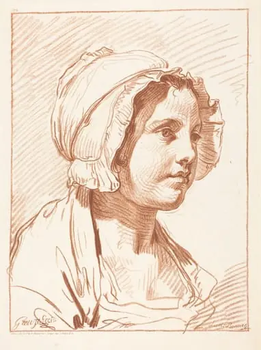 Head of a Young Woman Wearing a Cap, by Louis-Marin Bonnet