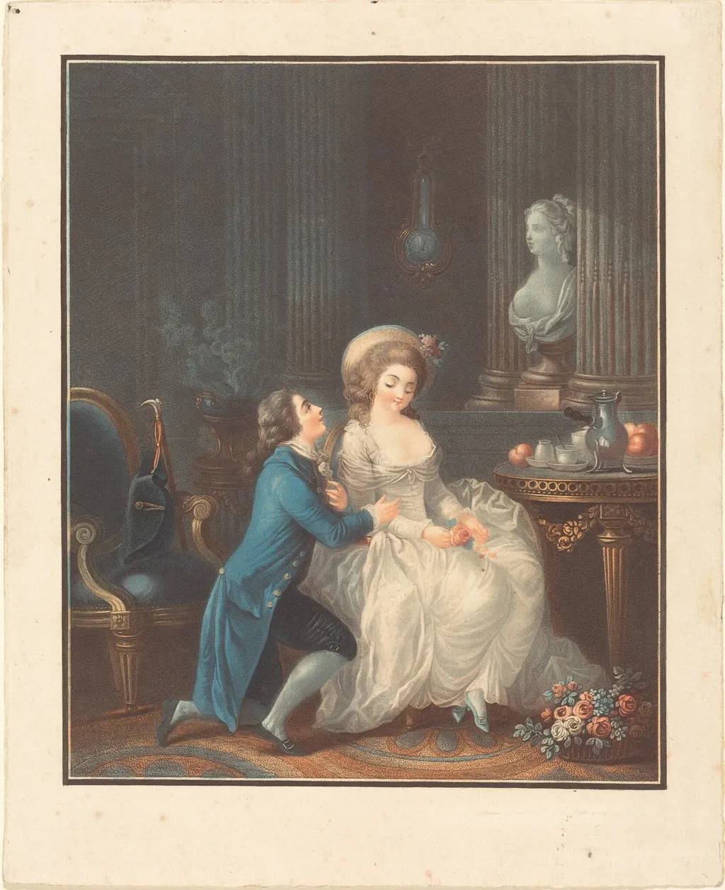 L'Amant écouté, by Louis-Marin Bonnet, paint, 1764