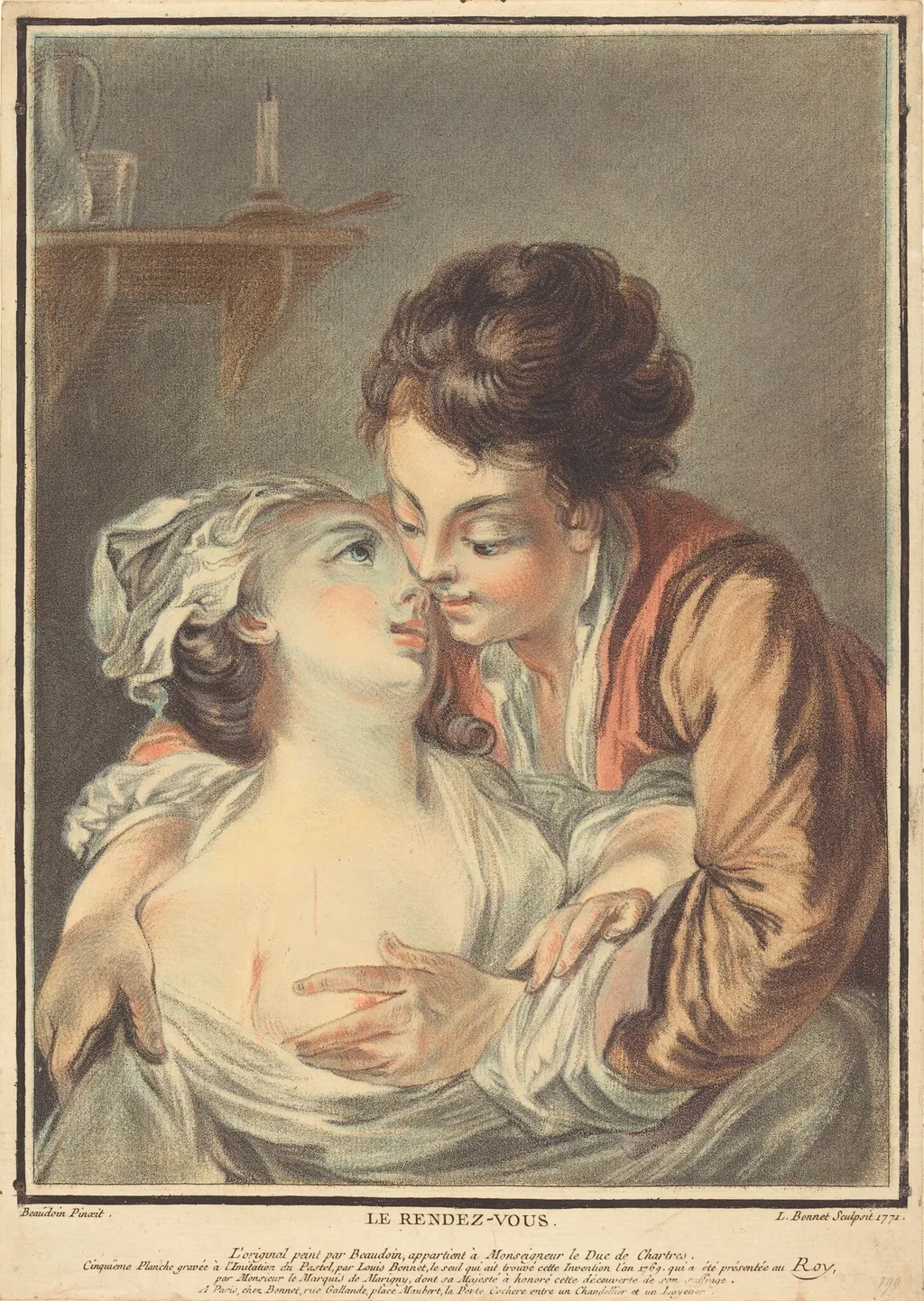 Le Rendez-vous, by Louis-Marin Bonnet, chalk, 1771