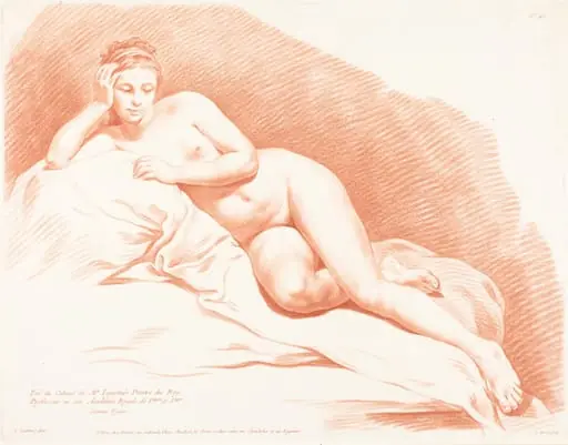 Reclining Female Nude, by Louis-Marin Bonnet