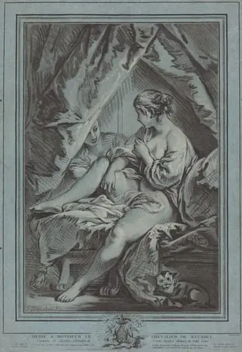 Young Woman Seated on a Bed, by Louis-Marin Bonnet