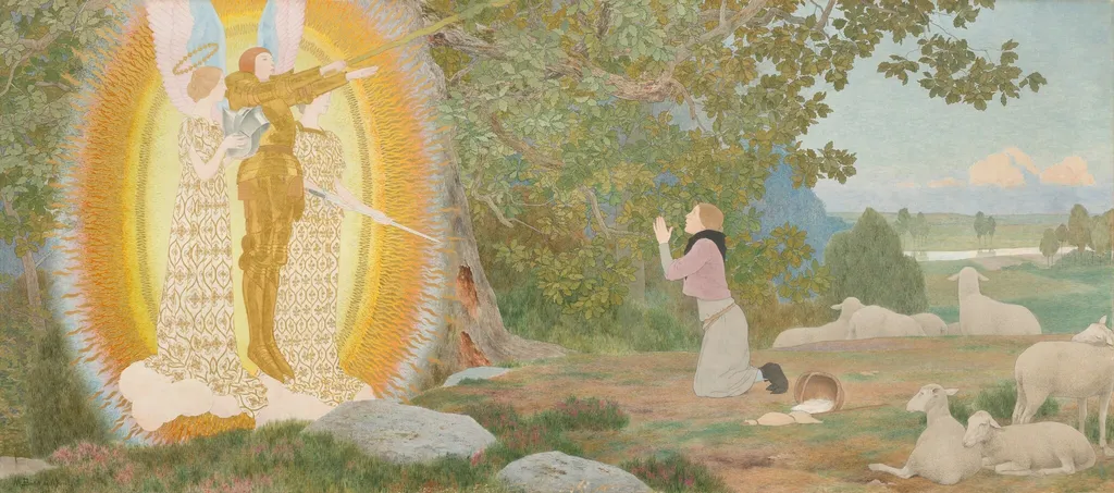 The Vision and Inspiration (Joan of Arc series: I), by Louis Maurice Boutet de Monvel, oil, 1907