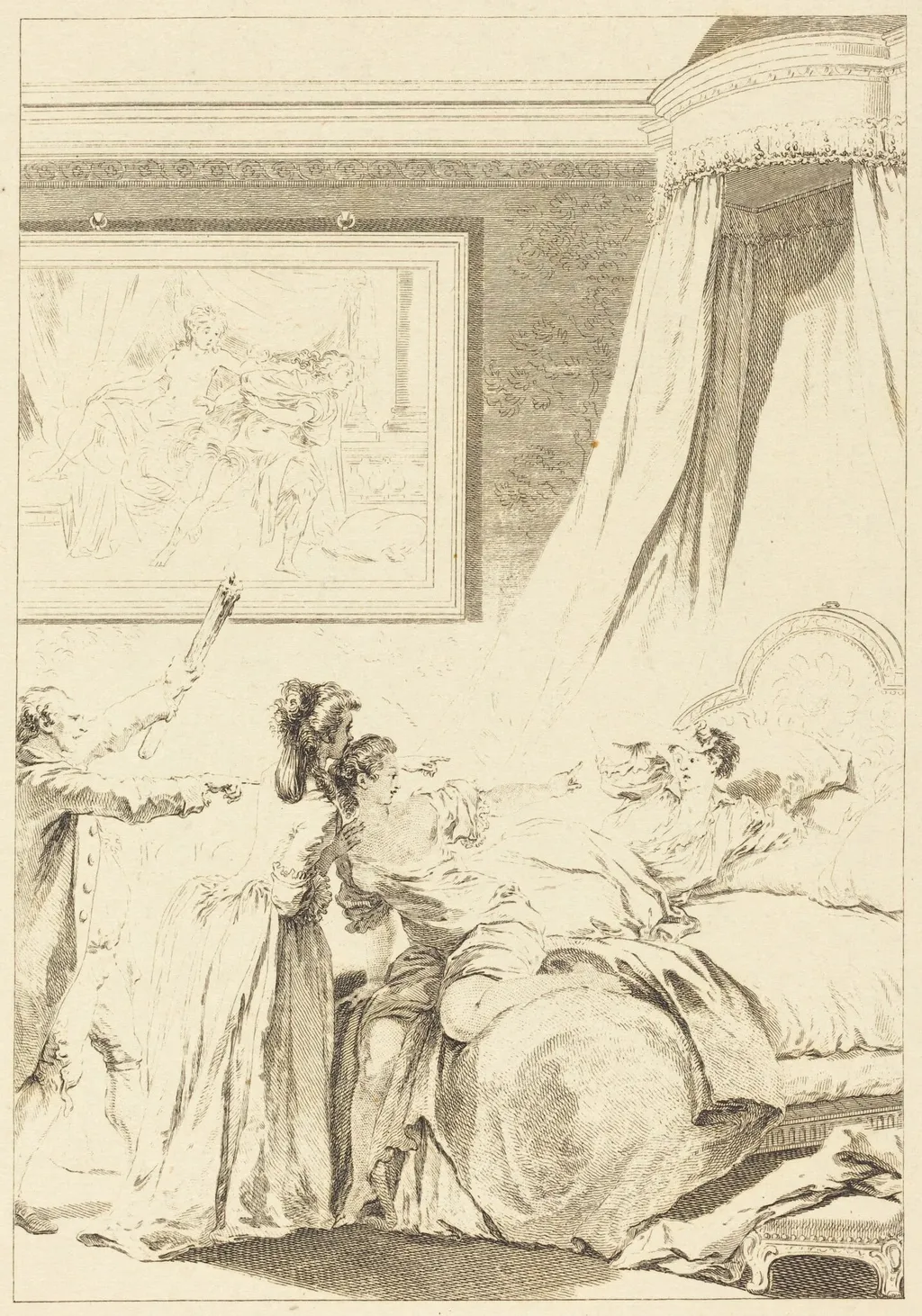 Le gascon puni, by Louis-Michel Halbou, ink, 1770