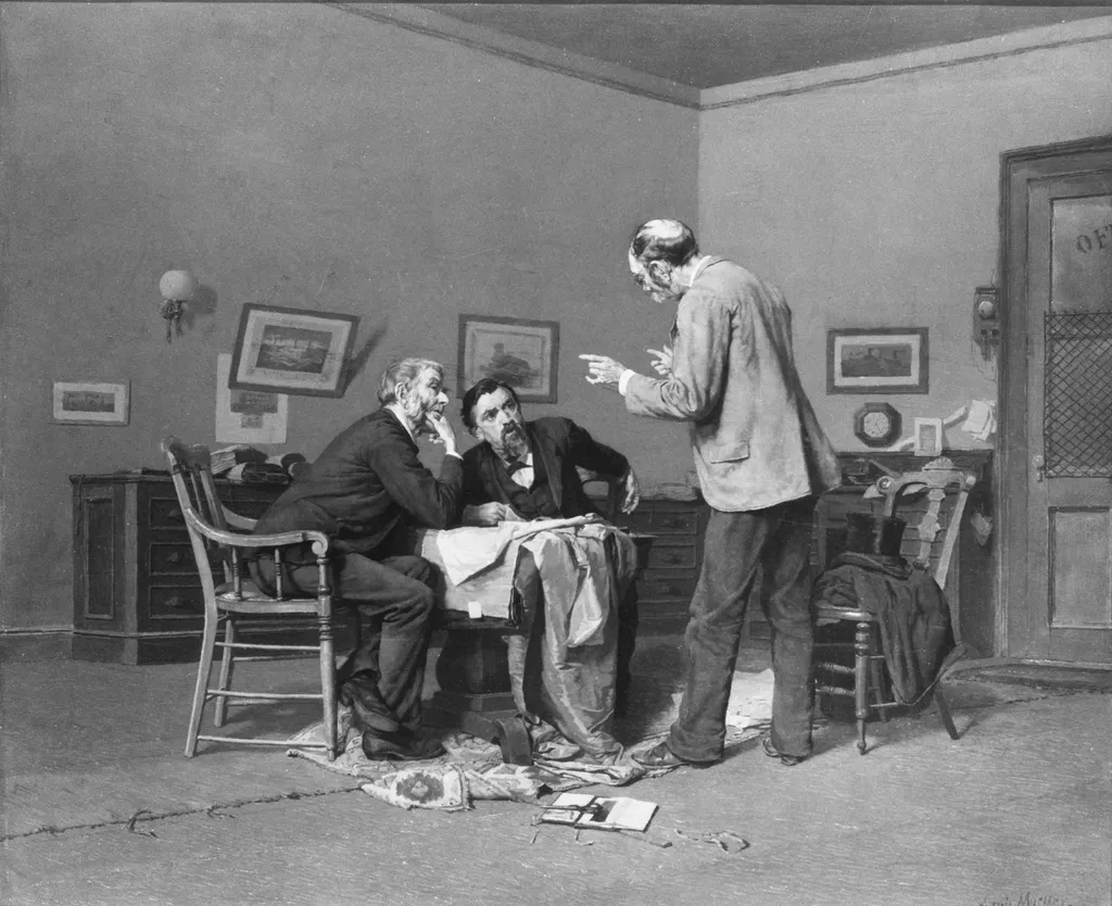 Appraisement, by Louis Moeller, oil, 1894