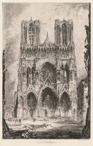 Rheims Cathedral, Facade, by Louis Orr