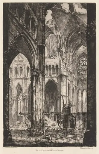 Rheims Cathedral, South Transept, by Louis Orr