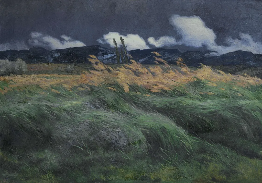 Landscape, by Louis Patru, oil, 1900