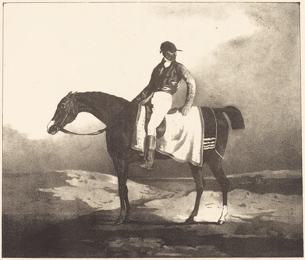 British Horse and Jockey, by Louis-Pierre-Marie Courtin, ink, 1822