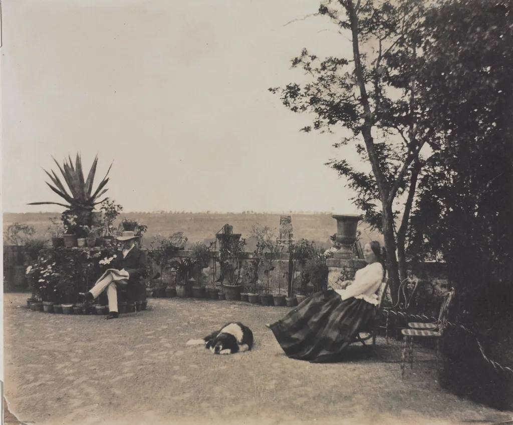 Untitled (Man and Woman Relaxing), by Louis Pierre Théophile Dubois de Nehaut, 1854
