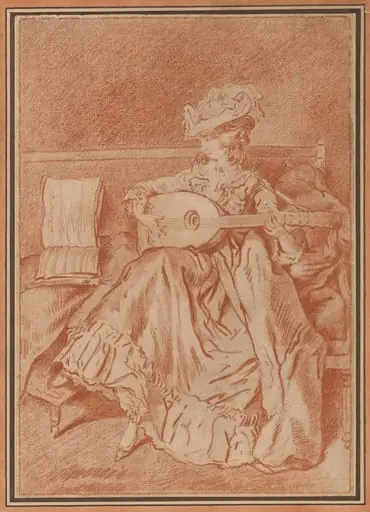 Seated Woman with a Mandolin, by Louis Rolland Trinquesse