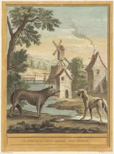 Le loup et le chien maigre (The Wolf and the Thin Dog), by Louis-Simon Lempereur