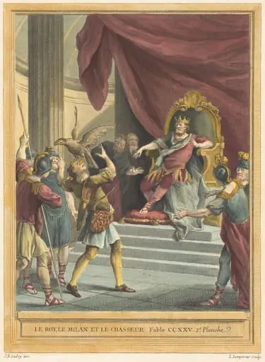 Le roi, le milan, et le chasseur (The King, the Kite, and the Hunter), by Louis-Simon Lempereur
