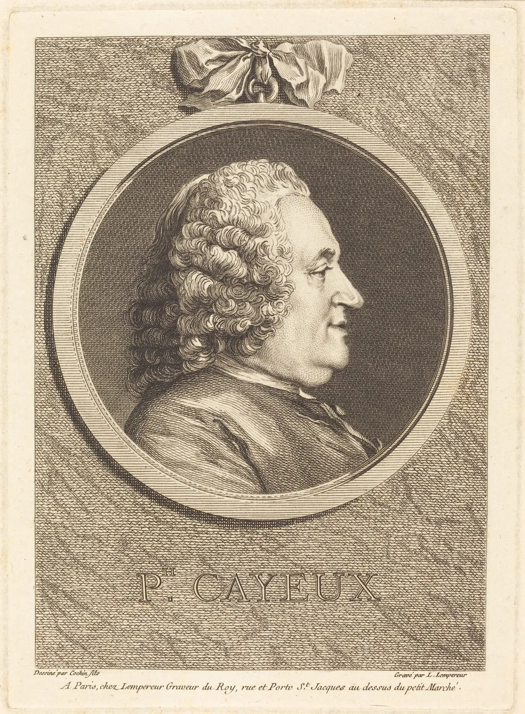 Philippe Cayeux, by Louis-Simon Lempereur, ink, 1768